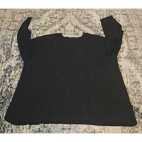 Roaman's WOMEN'S Black LONG SLEEVE V NECK 2 Pockets Light SWEATER Size 34/36 -4X - Picture 12 of 16